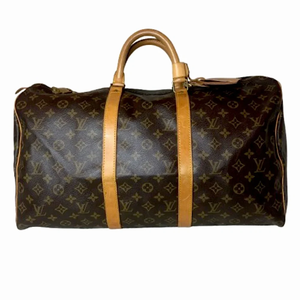 LOUIS VUITTON Monogram KEEPALL 50 LV Boston Travel Weekend Duffle Bag France